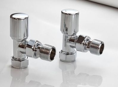 Malmo Chrome Angled Towel Rail Valve 15mm  1 2 Radiator Valve