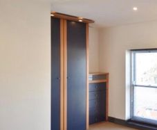 Vintage IKEA Askedal Wardrobe. Tall with Integrated Lights (Blue & Light Wood)