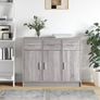 Sideboard Grey Sonoma 91x28x75 cm Engineered Wood Image 3