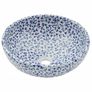 Countertop Basin White and Blue Round 41x14 cm Ceramic Image 3