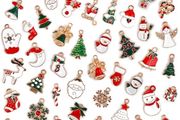 50pcs Christmas Charms Cute Alloy Christmas Pendant Reindeer Snowman jewelry Charm for DIY Necklace Bracelet