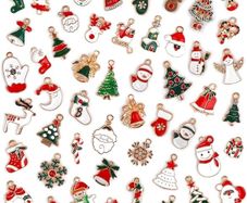 50pcs Christmas Charms Cute Alloy Christmas Pendant Reindeer Snowman jewelry Charm for DIY Necklace Bracelet