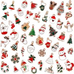 50pcs Christmas Charms Cute Alloy Christmas Pendant Reindeer Snowman jewelry Charm for DIY Necklace Bracelet