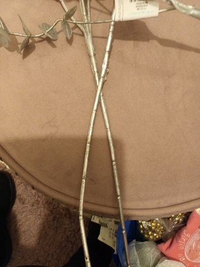 Long stem silver christmas faux foliage