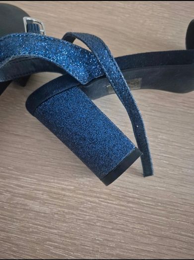 Navy glitter sandals
