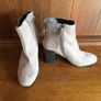 Ladies Grey Faux Suede High block heel ankle boots Size 4 Image 2