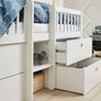 FLEXA Freja Mid-height Bed with Ladder + Built-in Storage | White Image 3