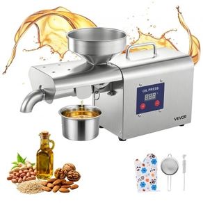 Oil Press Machine, 3.75KG/H Capacity, 750W Oil Extractor Machine, Automatic Electric Oil Maker for Home Commercial Use, 50c-300c Hot Pressing for Peanuts Sesames Soybeans Almonds