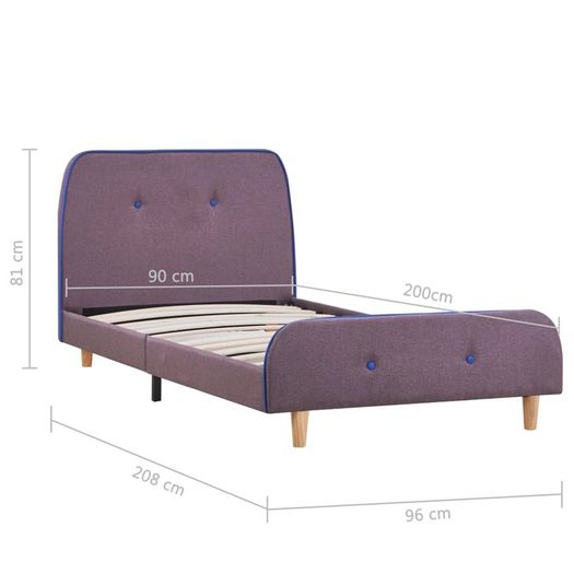 Bed Frame Taupe Fabric 90x190 cm