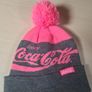 Coca Cola beanie bobble hat pink and grey pom pom Coke Image 8