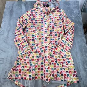 Women Sz 1 AVOCA Waterproof Trench Raincoat Rain Jacket Coat Multi Hooded