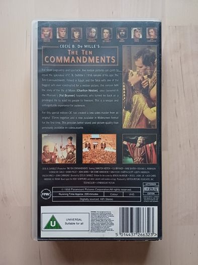 The Ten Commandments VHS Widescreen Movie (Charlton Heston Film 1956)