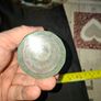 Antique Glass Sugar or Spice Shaker featuring a perforated Silver Plated Lid. Image 4