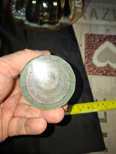 Antique Glass Sugar or Spice Shaker featuring a perforated Silver Plated Lid.