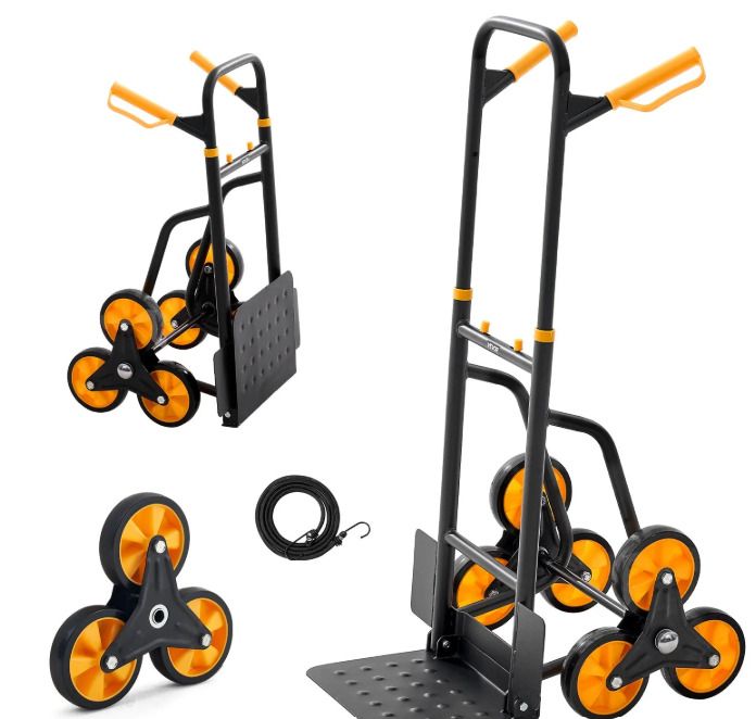 Heavy Duty Stair Climbing Cart 200kg Folding Hand Truck with 6 Wheels