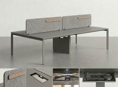 Premium 4-Person Office Desk Pod