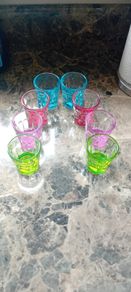 6 coloured shot glasses