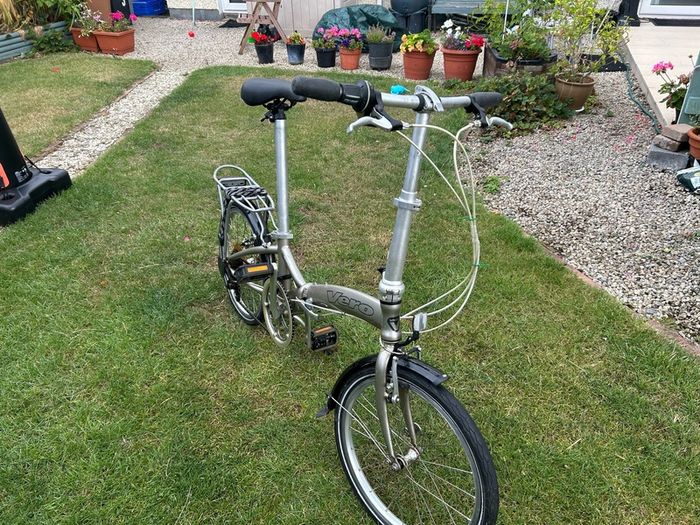 Folding adult bicycle.