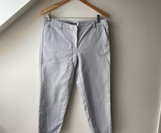 Mint Velvet Light Grey Cropped Chino Trousers UK14