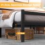 Single Bed Frames with Headboard 3ft Black Metal Small Single Bed Frame with Storage for Adult Teenagers Heavy Duty Non-Slip with Steel Slats No Box Spring Needed Image 7