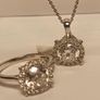 High quality 2 Ct + 2Ct Moissanite Solitaire Ring and Pendant Set. Image 8