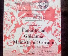 Glen Rovers 1989 & 1991 Cork County Hurling Final programmes
