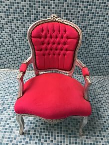 chair child's pink and silver bedroom chair