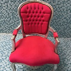 chair child's pink and silver bedroom chair