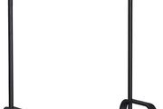 coat rack, cloakroom, shoe rack with seat, clothes rack with 9 removable hooks, bench, 2 grid shelves, 183 cm high, industrial design, greige black
