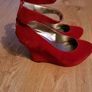 Sweet Ankle Strap Platform Suede Purple Wedges Pumps Image 2