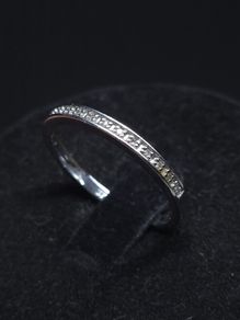 Vintage 9ct White Gold Diamond Set Ring Size 56