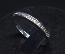 Vintage 9ct White Gold Diamond Set Ring Size 56