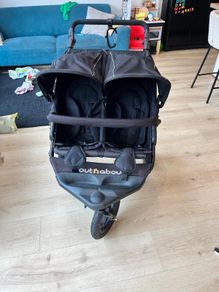 Out n about double buggy V4 double nipper Raven Black
