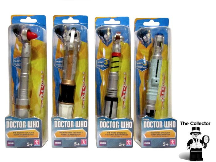 Doctor Who Lot Of Four Rare Sonic Screwdrivers 3rd 8th 9th And 11th Doctor Who Sonic Screwdriver Character Options Toys