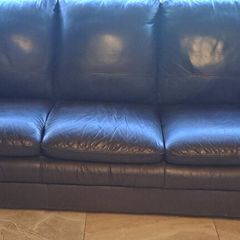 3 and 2 seater brown leather sofa