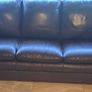 3 and 2 seater brown leather sofa Image 8