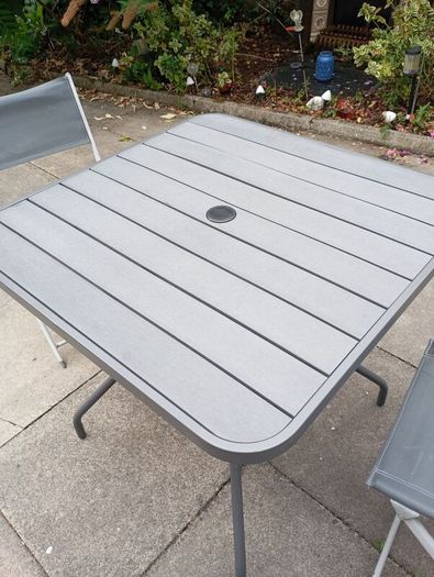Garden table and two chairs