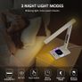 LED Desk Lamp with Wireless Charger & USB Charging Port, 5 Colors 5 Brightness Dimmable Eye-Caring Table Lamp with Night Light, LCD Screen Clock Temperature Timer Touch Control Bedside Lam Image 6