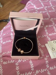pandora charm bracelet with 2 charms included