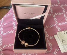 pandora charm bracelet with 2 charms included
