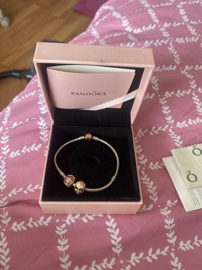 pandora charm bracelet with 2 charms included