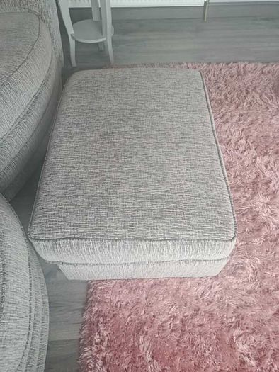 Grey Fabric Sofa & Matching Footstool