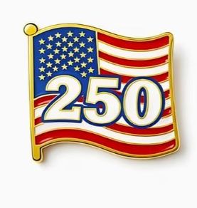 1pcs 250th Anniversary American Badge Pins, new.