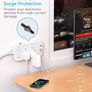4 Way Surge Protected Extension Lead with USB Slots Multi Plug Power Strip Extension Cable with Double Switches, Plug Extension Socket 1.8M Braided Extension Cord for Home Office Accessories Brand: HANYCONY Image 3