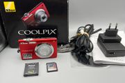 Nikon Coolpix S3000 12MP Digital Camera Red - Boxed - Full Kit