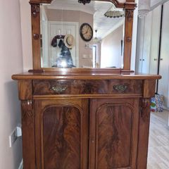 Oak Side Board with removable Mirror
