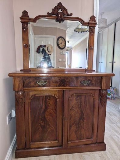 Oak Side Board with removable Mirror