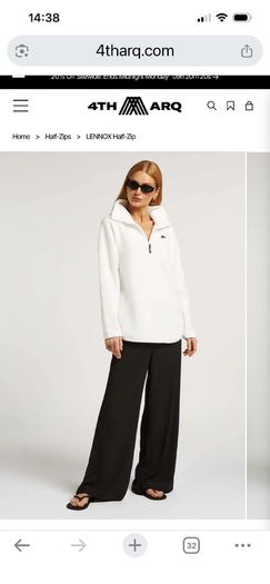 4th Arq Lennox Half Zip White Fleece