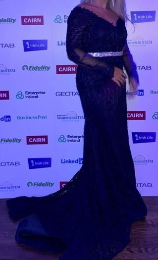 Navy evening/prom/debs/ball dress fishtail - laces