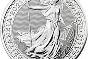 2021 UK 2 Pounds Britannia 1 Oz Silver Bullion Coin. (In Capsule)